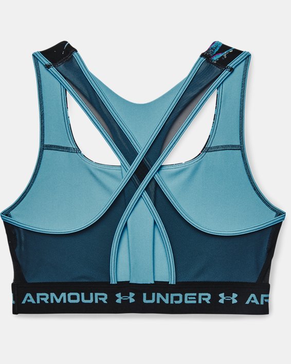 Sujetador deportivo de impacto medio Armour® Crossback para mujer, Blue, pdpMainDesktop image number 5